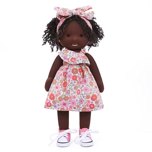 BlissfulPixie Handmade Birthday Present for Girl Black Doll Waldorf Collect Rag Doll with Exquisite BoxDezi 12 - Image 1