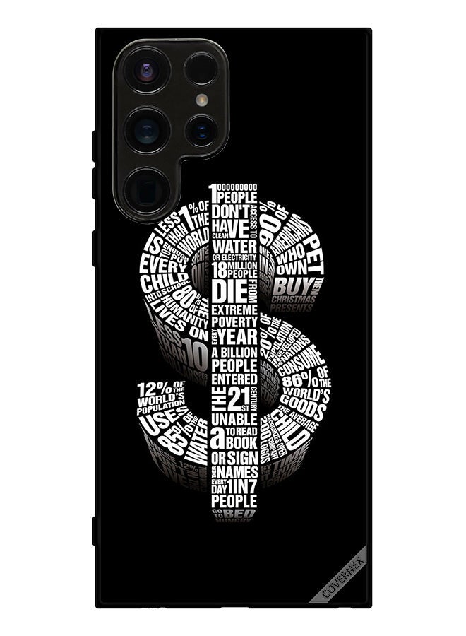 Covernex Protective Case Cover For Samsung Galaxy S23 Ultra Calligraphy Dollar - Image 1