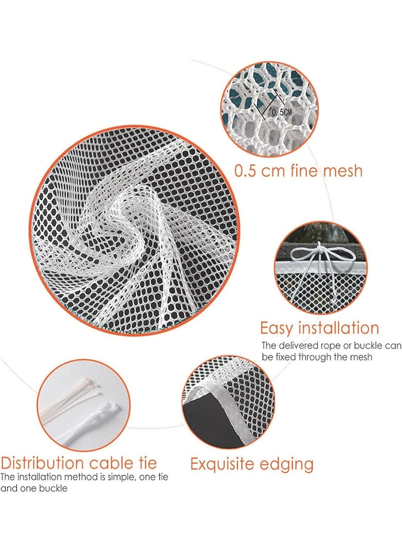 DOOKOO Safety Stair Railing Net Children's Outdoor Balcony Fence Protection Mesh No Drilling For Dog Cat Window 300x78cm White  - Image 2
