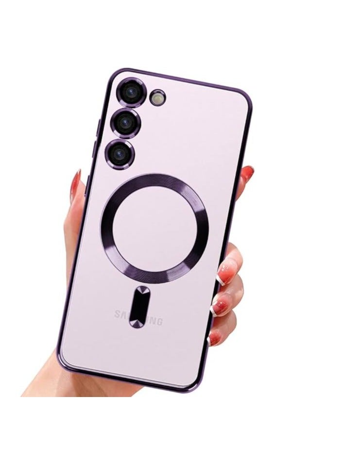 MIGOFAST Galaxy S24 Magnetic Case Compatible with MagSafe  Luxury Plating Design Galaxy S24 Case with Camera Lens Protector Soft TPU Bumper for Samsung Galaxy S24 Rose Purple - Image 4