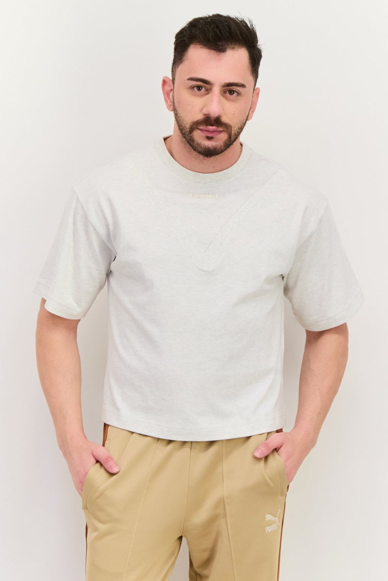 PUMA Men Relaxed Fit Short Sleeves Outdoor T-shirt, Light Grey - Image 1