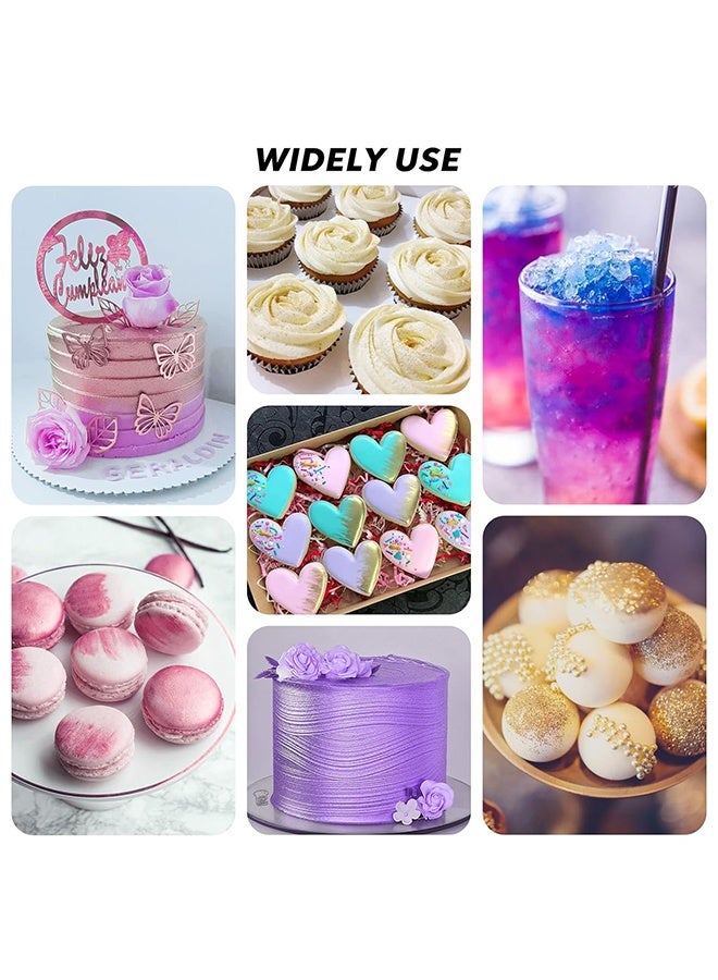 Edible Luster Dust, 1.5 Grams Baking Decoration Powder Food Grade Cake Dust Metallic Shimmer Food Coloring Powder for Baking, Fondant, Gumpaste, Chocolate, Candy, Drinks, Cookies - Purple - Image 2