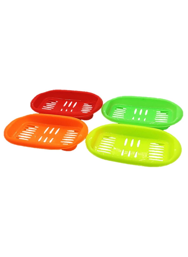 INFLUX INFLUX Pack of 4 Multicolour soap case for Bathroom Durable Plastic  - Image 1