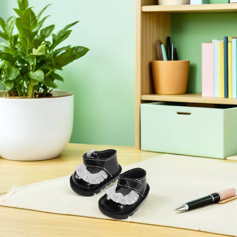2 Pairs Miniature Doll Shoes Flower Lace Toy Shoes Dress Up Accessories for Mini House Scene Props Girls Supply - Image 4