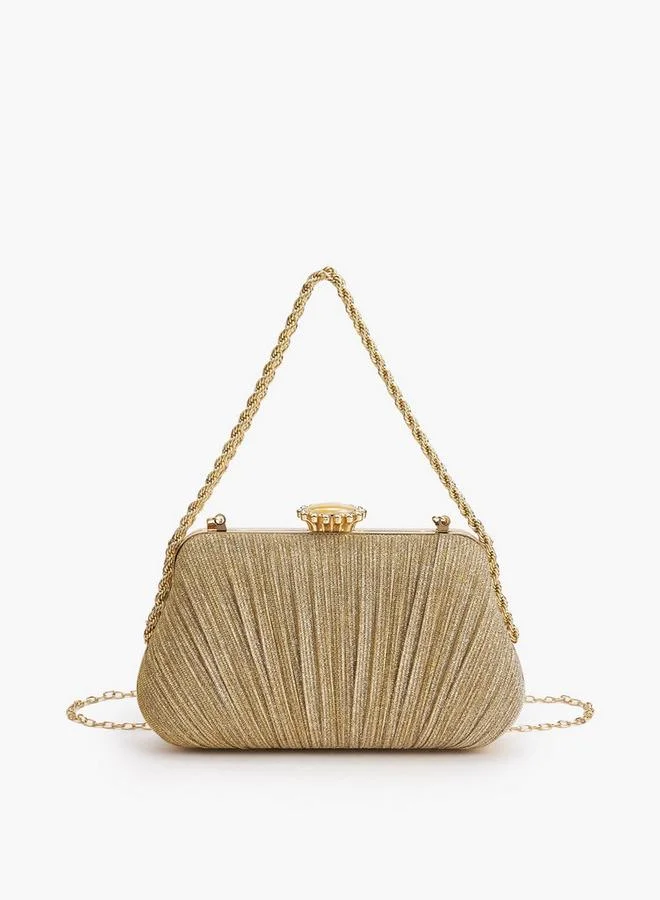بابريكا Pleated Clutch With Chain Strap