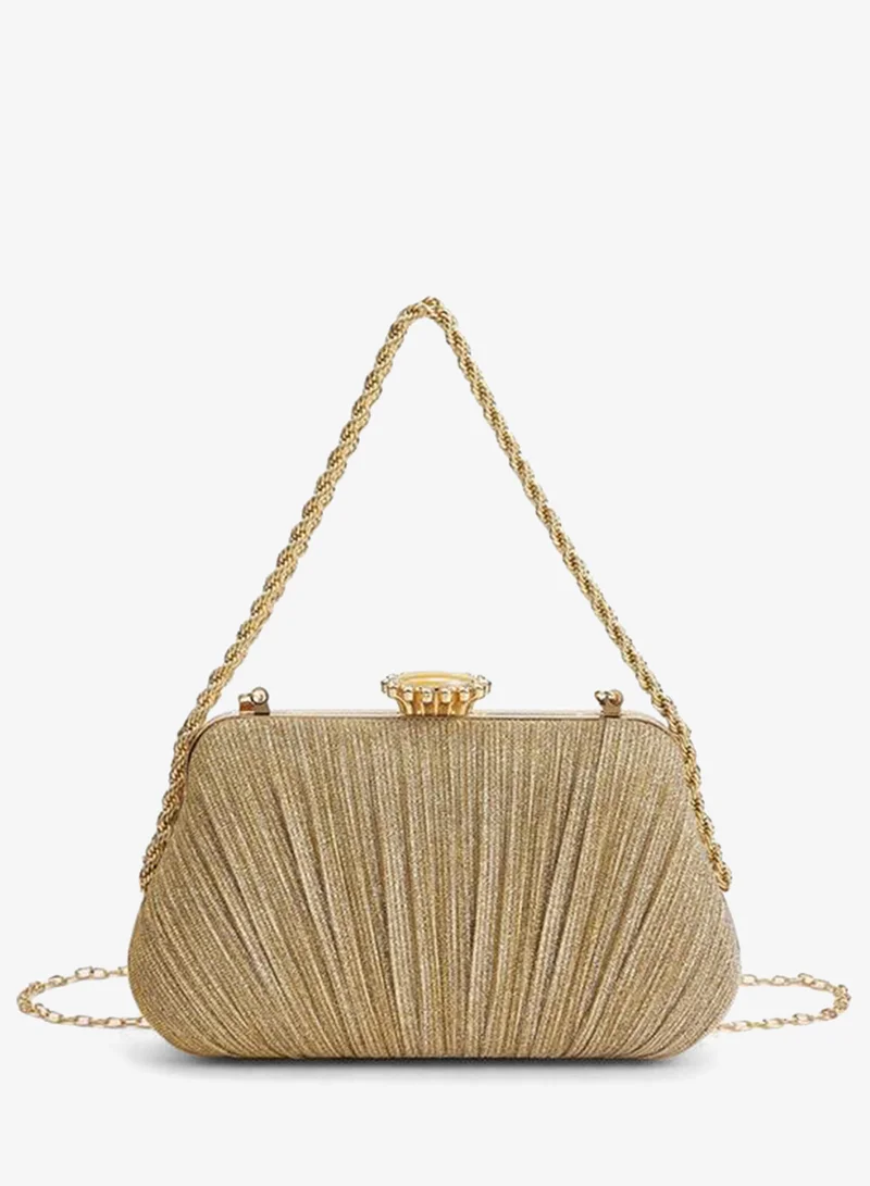 بابريكا Pleated Clutch With Chain Strap