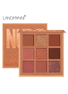 LANGMANNI 9 Shades of Eye Shadow Palettes Makeup Eye Shadow Palettes Pink Eye Shadow Wine Red Eye Shadow Waterproof Long Lasting Natural Mixing Pigment Makeup  - Image 1