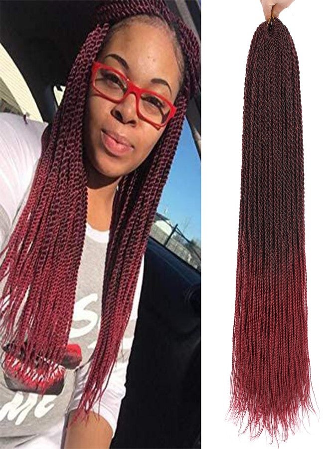 ZRQ Senegalese Twist Crochet Hair For Black Women 18 Inch Long Ombre Red PreTwisted Twist Crochet Hair 25 Strands Pre Looped Crochet Braids 8 Packs Crochet Twist Hair - Image 1