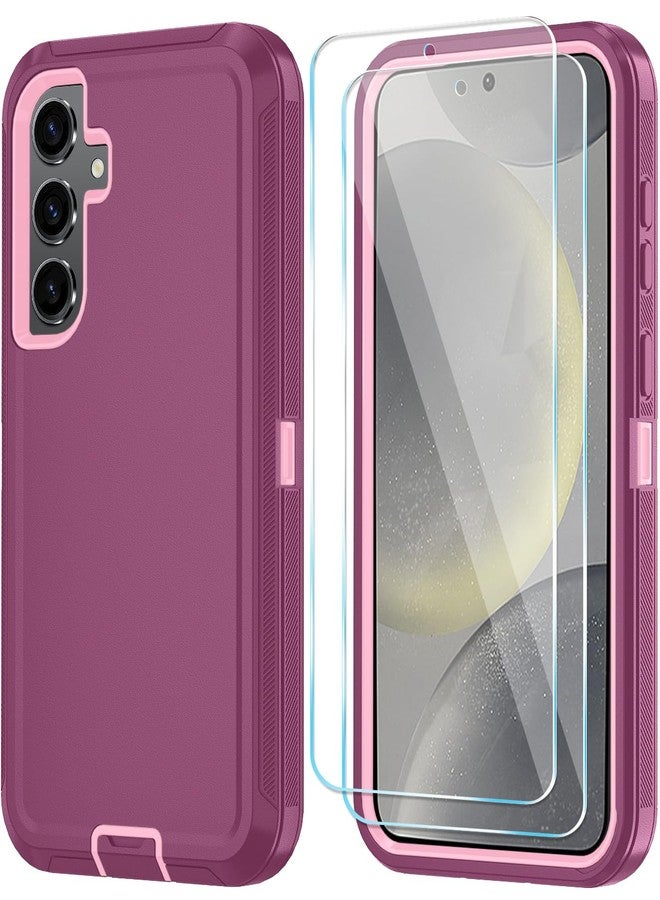 ONOLA for Samsung Galaxy S24+ / S24 Plus Case with HD Screen Protector [Not fit S24 / S24 Ultra], for Samsung S24+Plus Phone Case,Heavy Duty Case for Samsung S24 Plus 6.7" (WineRed Pink) - Image 1