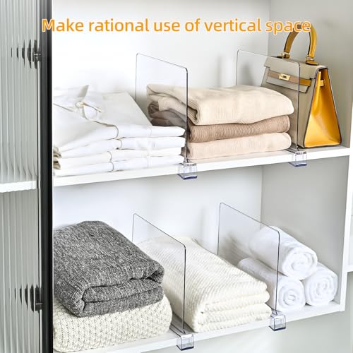 Uni HIMO Shelf Dividers，Vertical Purse Organizer for Closet，Thickened and Sturdy Shelf Organizer for Sweater, Shirts, Handbags,8" Tall x 11" (6 Pcs) - Image 3