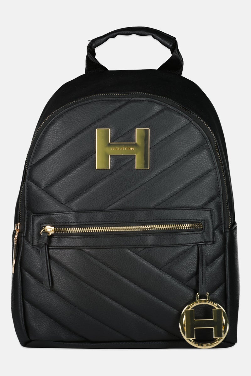 HALSTON Women Quilted Dome Backpacks 32 H x 27 L x 13 L cm, Black/Gold - Image 1