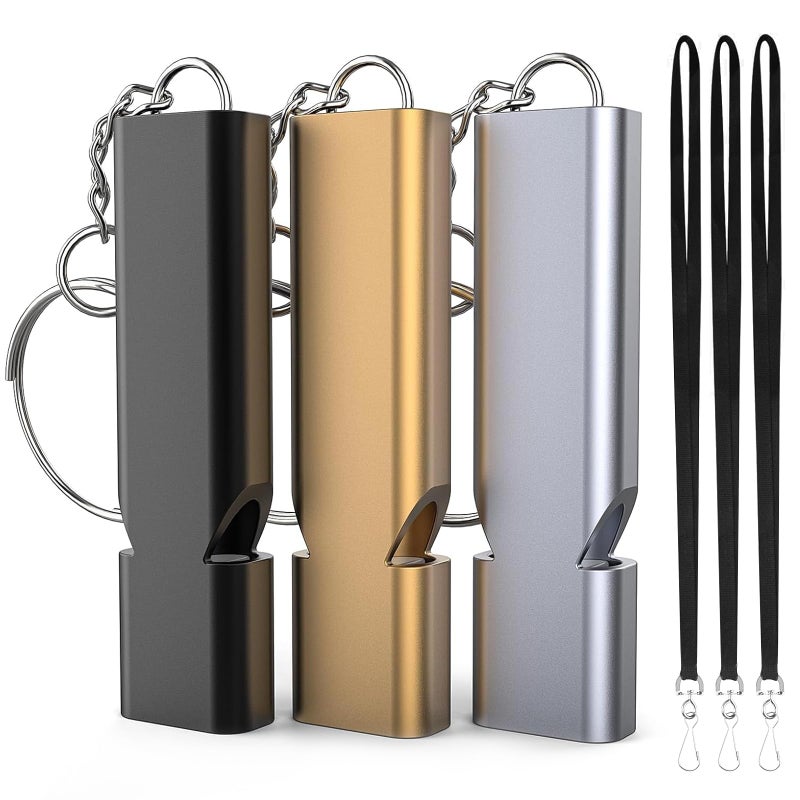 Pretwad Emergency Whistles, 3-Pack Safety Survival Whistles with Lanyard Keychain, Emergency Survival Whistle Loud, Hiking Safety Whistle for Outdoor Hiking Camping Hunting Rescue Lifeguard - Image 1