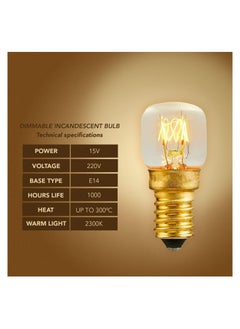 Y&D Salt Lamp Bulbs, 15w E14 for Oven <300°C, Fridge, Multipurpose Appliance SES Incandescent Dimmable Mini Microwave High Temperature Resistant Himalayan Crystal (4Pcs)  - Image 4