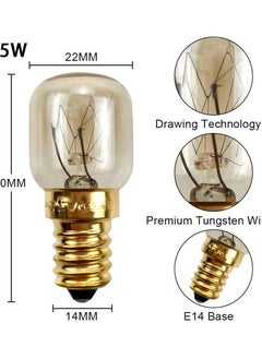 Y&D Salt Lamp Bulbs, 15w E14 for Oven <300°C, Fridge, Multipurpose Appliance SES Incandescent Dimmable Mini Microwave High Temperature Resistant Himalayan Crystal (4Pcs)  - Image 2