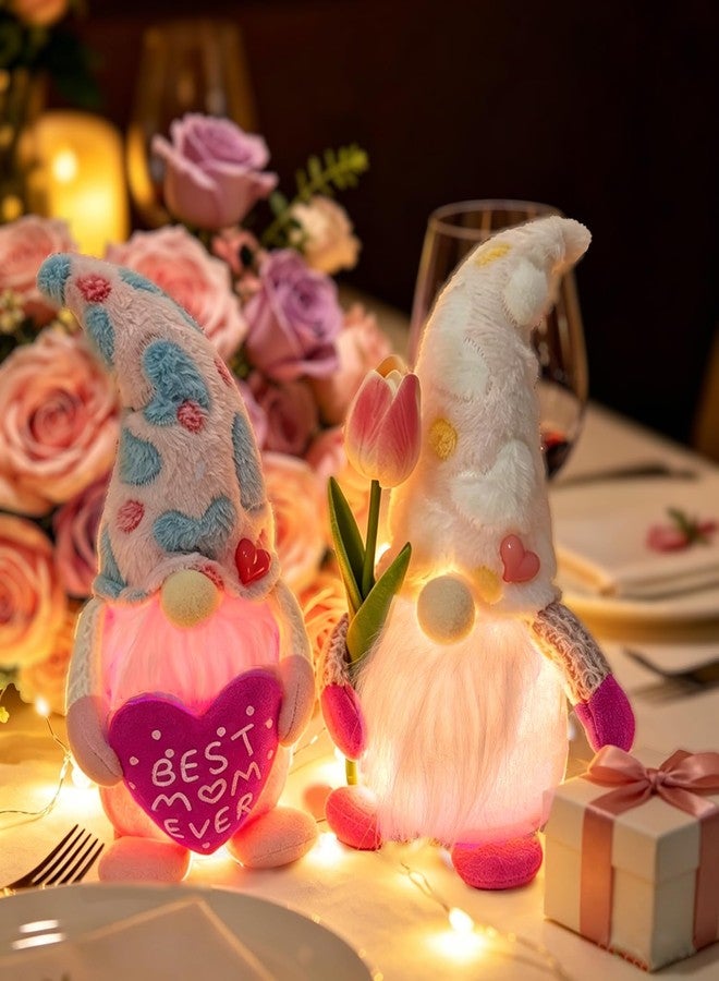 Greenke Mother's Day Light Up Gnomes Plush Decorations Handmade Lighting Gnomes Gifts for Mom Grandma Wife, Birthday Gifts for Mom Gnome Plush Doll Gift for Her, Mother Present from Daughter Son - Image 1