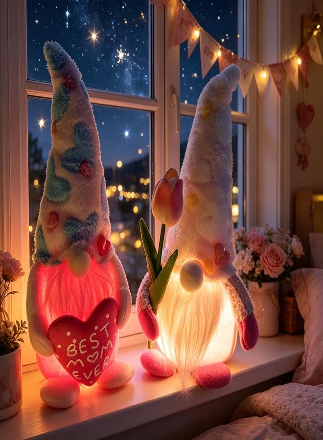 Greenke Mother's Day Light Up Gnomes Plush Decorations Handmade Lighting Gnomes Gifts for Mom Grandma Wife, Birthday Gifts for Mom Gnome Plush Doll Gift for Her, Mother Present from Daughter Son - Image 4