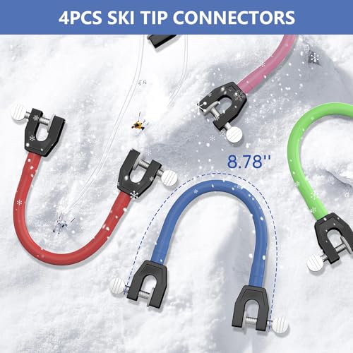 YEESOOM Edgie Wedgie Ski Tip Connector - Edgie Wedgie for Kids 2 Pack for Beginners Skiing Training and Speed Control, Ski Accessories Edgy Wedgy Kids Training Aid - Image 2