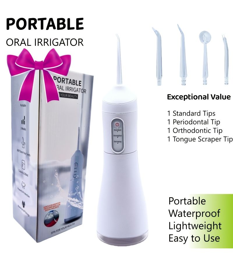 Onlyone Rechargeable Cordless Water Flosser White with Adjustable Pressure Dental Oral Irrigator for Home Travel - Image 2