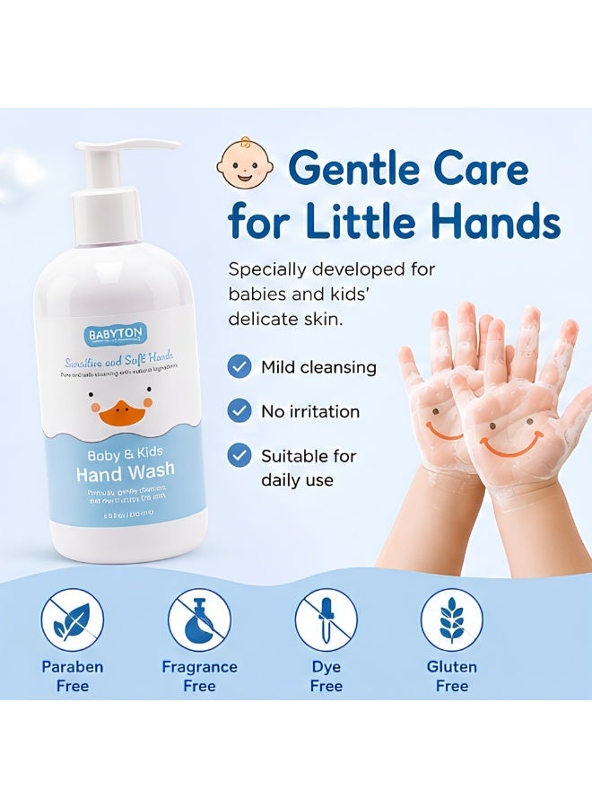 Babyton صابون سائل للأطفال والرضع، غسول يدوي للبشرة الحساسة، خالٍ من العطور، خالٍ من البارابين، تركيبة لطيفة، 250 مل - Image 2