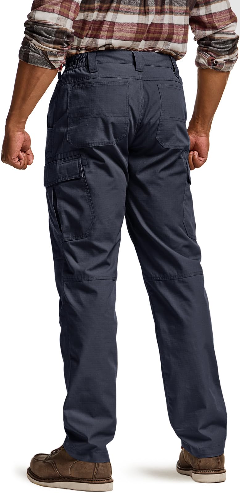 CQR Men's Winter Tactical Cargo Pants, Thermal Fleece Lined Outdoor Snow Ski Hiking Work, Ouray Police Navy, 30W x 30L - Image 2