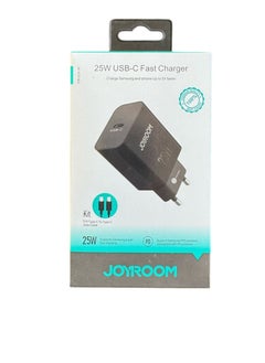 ماركة غير محددة شاحن سريع USB-C بقوة 25 وات مع شحن سريع PD ومتوافق مع معظم الهواتف - أسود  - Image 2