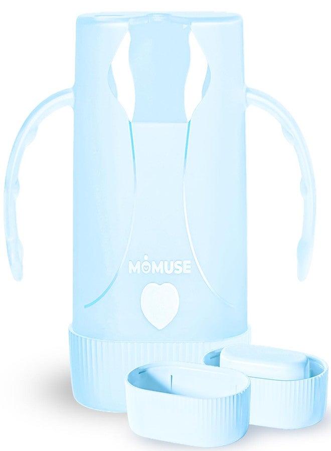 MOMUSE Dual-Lid Squeeze Pouch Holder for Food Pouches & Drink Boxes, Baby Pouch Holder with Larger Capacity, Versatile Design for Self-Feeding, Anti-Squeeze Pouch Holder No Spill No Mess, Lightweight - Image 1