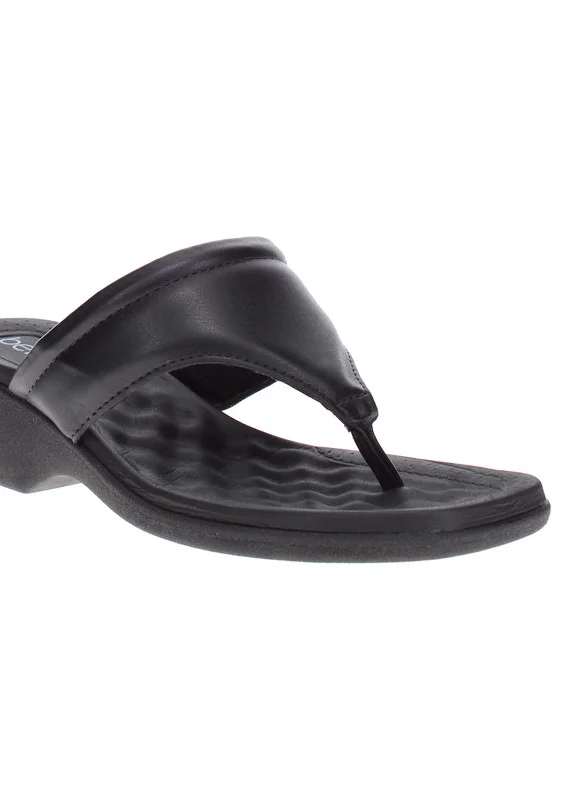 Beira Rio  Beira Rio Ladies Low Heel Sandals Black | Made In Brazil for Women | Best Price UAE