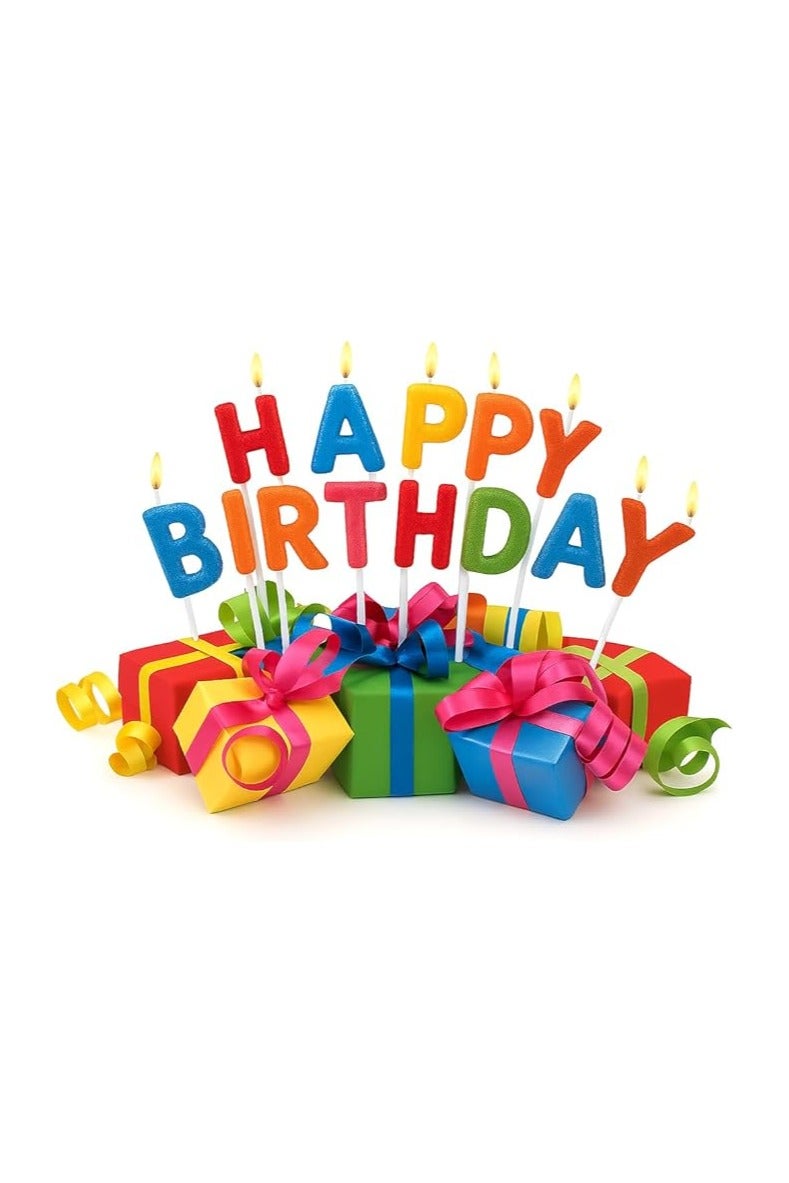 بروماس كعكة عيد ميلاد سعيد مع زينة لامعة وبريق وردي - تزيين كعكة عيد ميلاد وحفلة احتفالية - Image 1