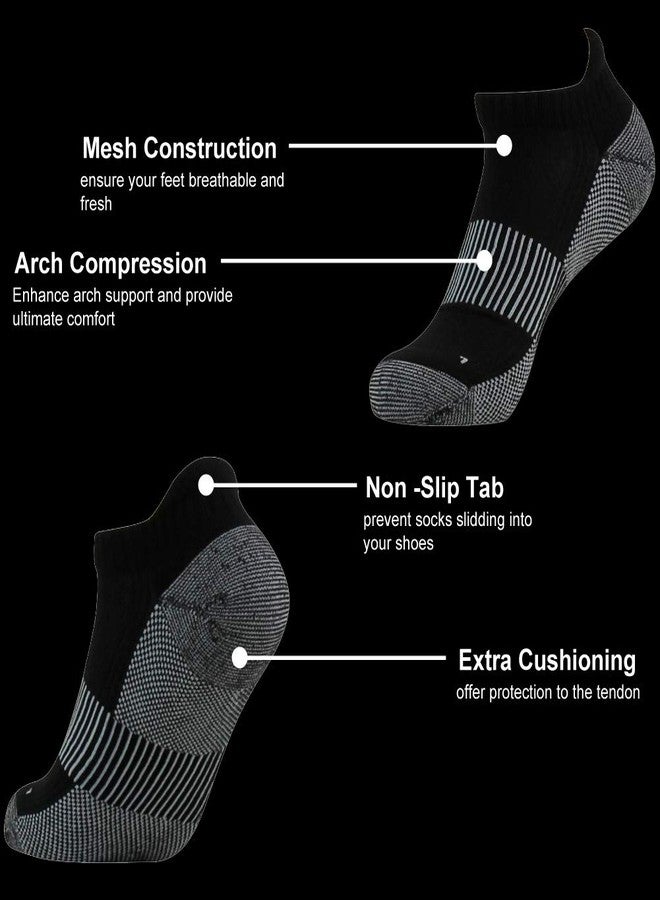 FOOTPLUS Womens Copper Golf Socks Thick Cushioned Sole Arch Support Odor Free Breathable Hiking Indoor Trekking Jogging Running Compression Socks, 6 Pairs Black, Medium - Image 5