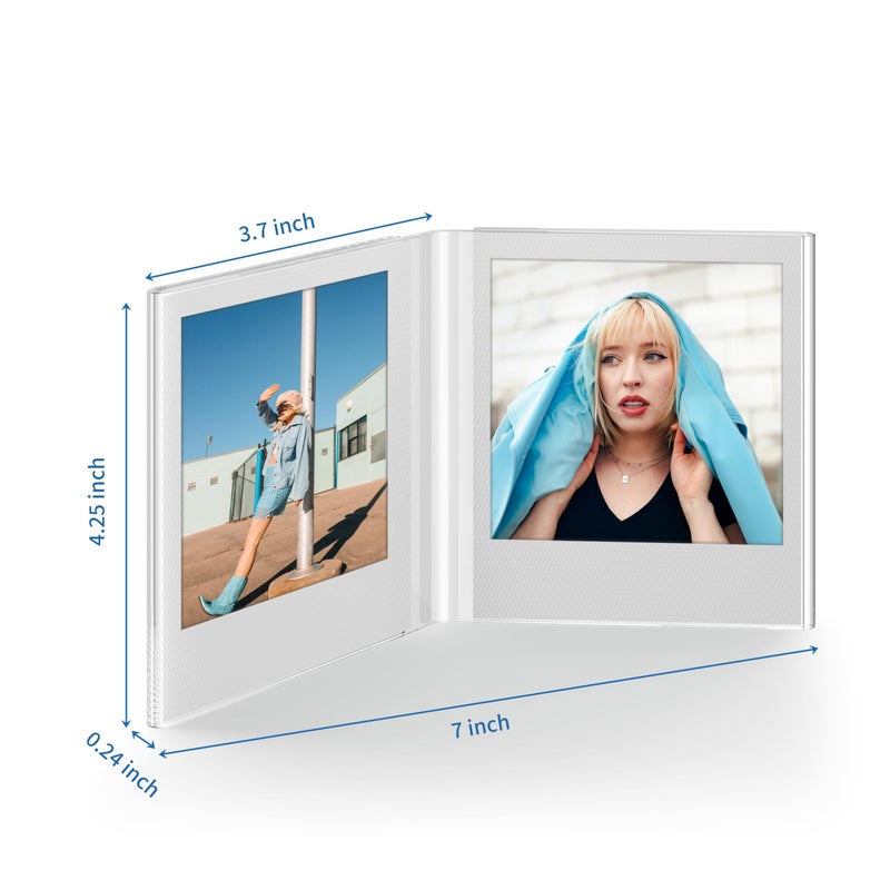 WINKINE Polariod Frame for Photos 4.2''x3.5'', Fits Polariod i-Type/600/SX-70 Films, Double Sided Acrylic Picture Frames Instax Photo Frames for Desktop, Tabletop, Countertop - Image 2