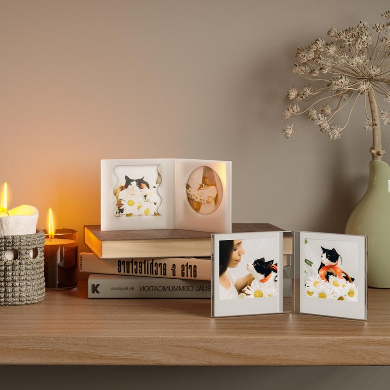 WINKINE Polariod Frame for Photos 4.2''x3.5'', Fits Polariod i-Type/600/SX-70 Films, Double Sided Acrylic Picture Frames Instax Photo Frames for Desktop, Tabletop, Countertop - Image 3
