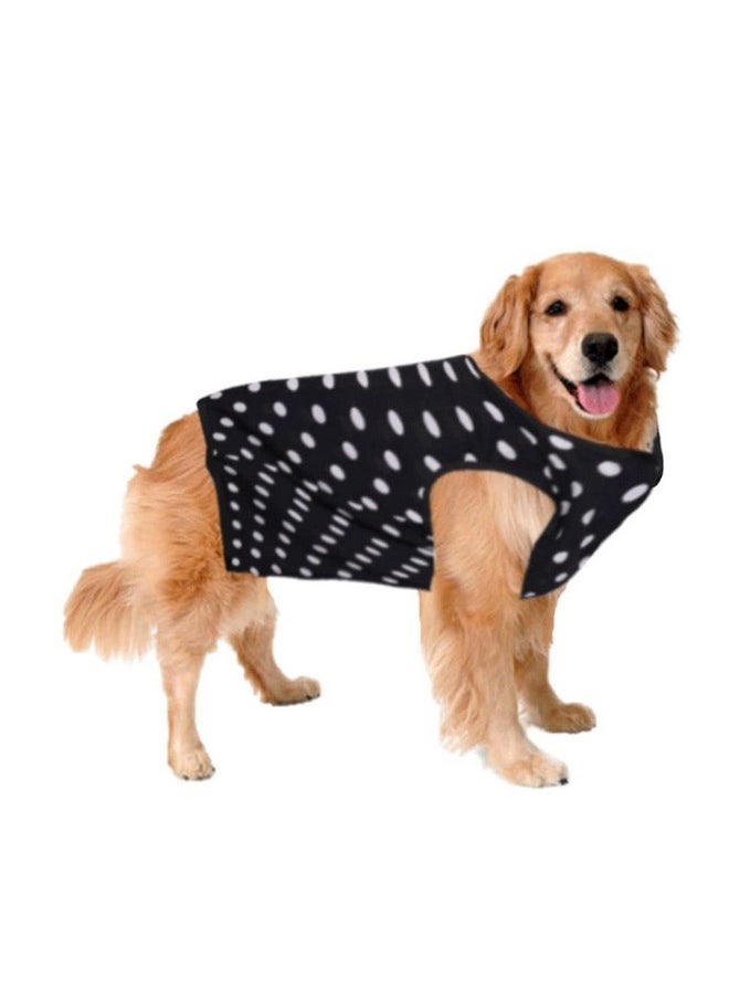 Sage Square Crazy Printed Dog T-Shirt, Trending Dog T-Shirt, Ultra Soft & Light Weight, Comfortable & Breathable Dog Apparel, Trendy Outfit (Xsmall - 12 Inch) (Polka Black)  - Image 1