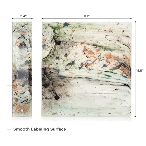 Carstens Limited Edition 2-Inch Green Marble Heavy Duty 3-Ring Binder – Side Opening, Waterproof, Durable Plastic, No-Gap Rings, Holds 300 Sheets, BPA-Free, Made in USA (2843-3R) - Image 3