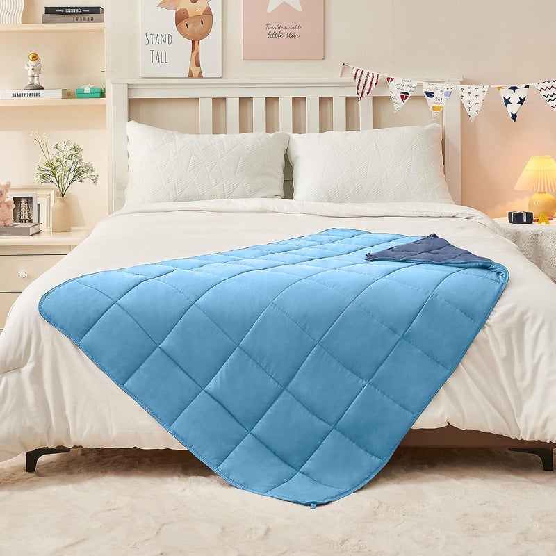 yescool يسكول كيدز ( Kids) بطانية مزودة بوزن (3 أرطال، 36" × 48"، رمادي) – بطانية سميكة مرطبة مثالية للنوم، مناسبة للأوزان بين 20 و40 رطل، قابلة للغسيل في الغسالة. - Image 4