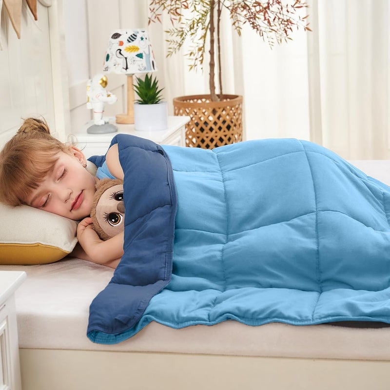 yescool يسكول كيدز ( Kids) بطانية مزودة بوزن (3 أرطال، 36" × 48"، رمادي) – بطانية سميكة مرطبة مثالية للنوم، مناسبة للأوزان بين 20 و40 رطل، قابلة للغسيل في الغسالة. - Image 2