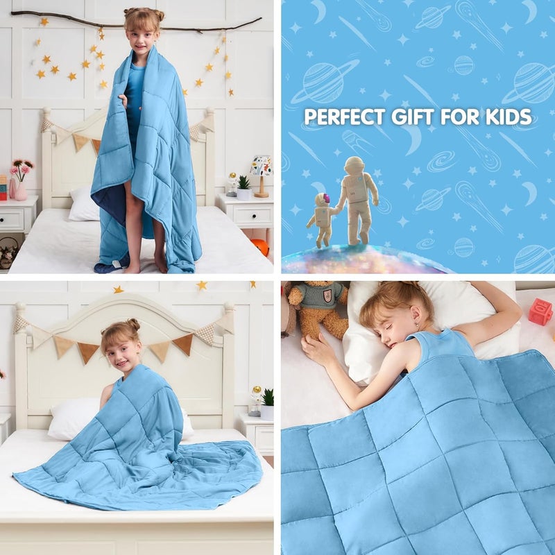 yescool يسكول كيدز ( Kids) بطانية مزودة بوزن (3 أرطال، 36" × 48"، رمادي) – بطانية سميكة مرطبة مثالية للنوم، مناسبة للأوزان بين 20 و40 رطل، قابلة للغسيل في الغسالة. - Image 5
