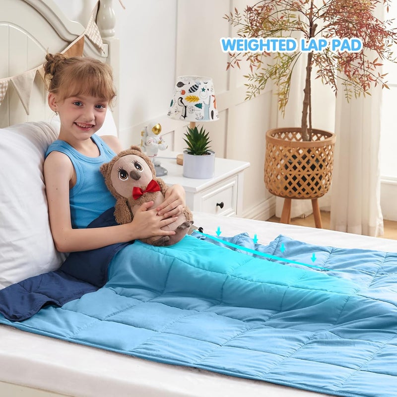 yescool يسكول كيدز ( Kids) بطانية مزودة بوزن (3 أرطال، 36" × 48"، رمادي) – بطانية سميكة مرطبة مثالية للنوم، مناسبة للأوزان بين 20 و40 رطل، قابلة للغسيل في الغسالة. - Image 3