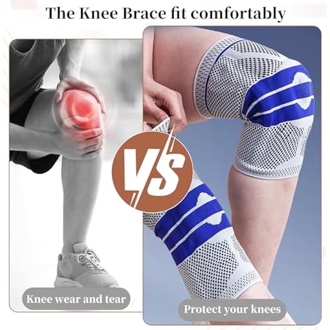 rayihni Knee Brace, Knee Sleeve With Patella Gel, Knee Support Brace With Anti-Slip Design, For Working Out, Volleyball, Basketball, Weightlifting, Running. Knee Sleeve For Women & Men. (Pair,Xl) - Image 5