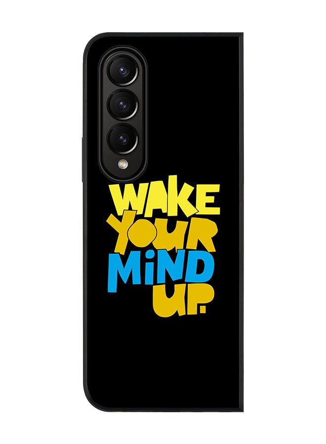 Stylizedd Rugged Black edge case for Samsung Galaxy Z Fold4 Slim fit Soft Case Flexible Rubber Edges Anti Drop TPU Gel Thin Cover - Wake your mind up - Image 1