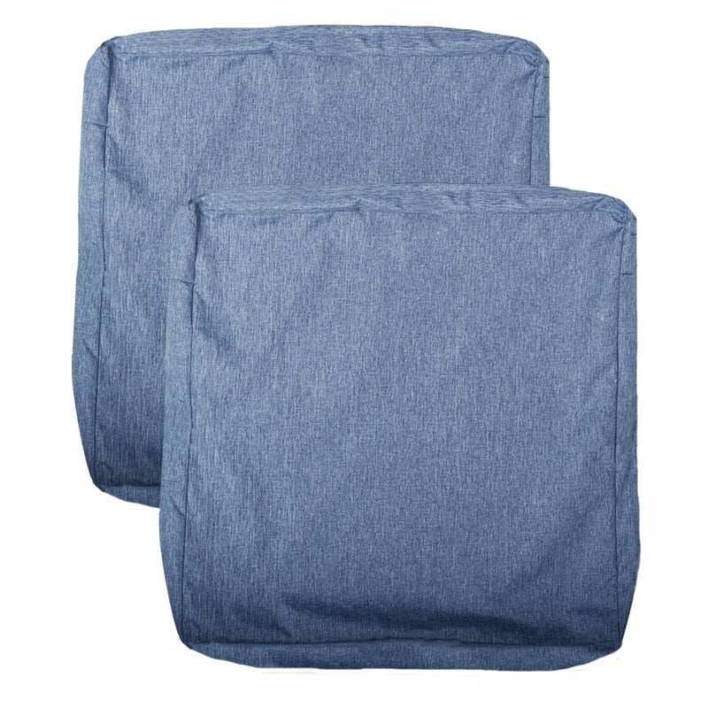 youngseahome Patio Seat Cushion Covers Washable Slip Covers Replacement Waterproof Outdoor Furniture Chair Cushion Pillow Seat Cover for Couch Garden Sofa Denim Blue 24""?22""?4""(2 Covers Only) - Image 3
