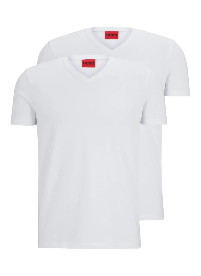هوجو Two-pack of V-neck T-shirts in stretch cotton