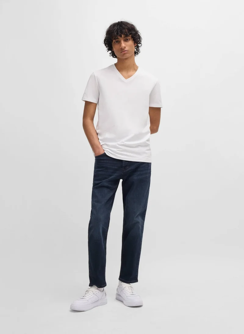 HUGO White Two-pack of V-neck T-shirts in stretch cotton for Men | Best Price UAE
