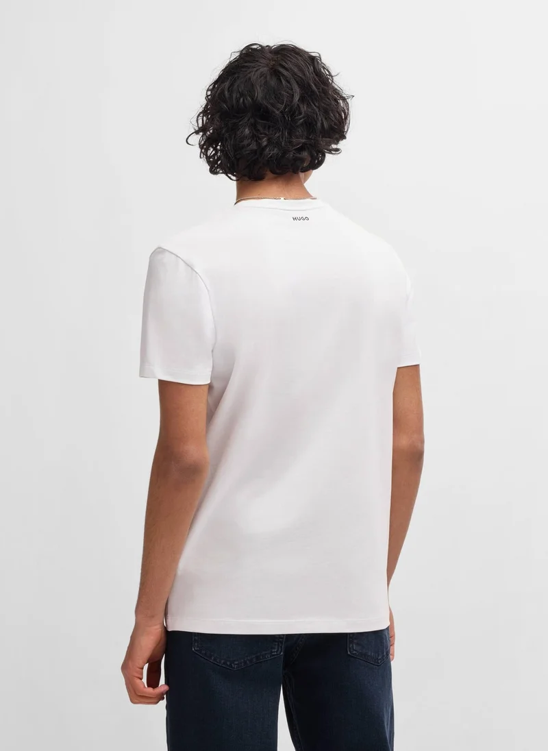 HUGO White Two-pack of V-neck T-shirts in stretch cotton for Men | Best Price UAE