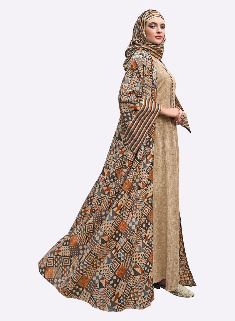 Sara Arabia جلابية سارة العربية ذات قطعتين بتصميم باتش وورك - Image 3