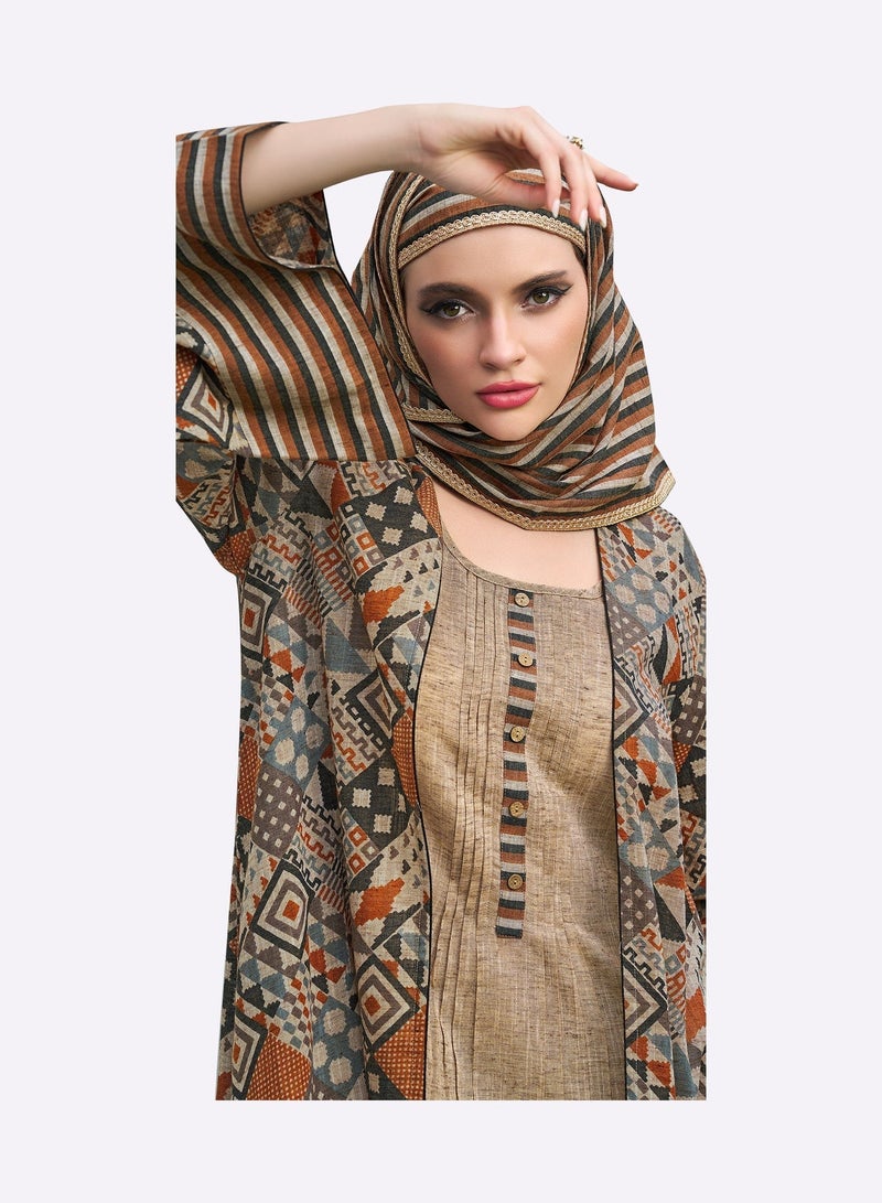 Sara Arabia جلابية سارة العربية ذات قطعتين بتصميم باتش وورك - Image 4