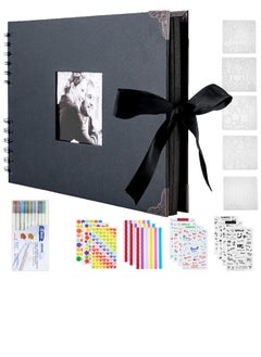 Arabest DIY Hardcover Scrapbook Black Kraft Paper  - Image 1