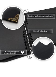 Arabest DIY Hardcover Scrapbook Black Kraft Paper  - Image 4