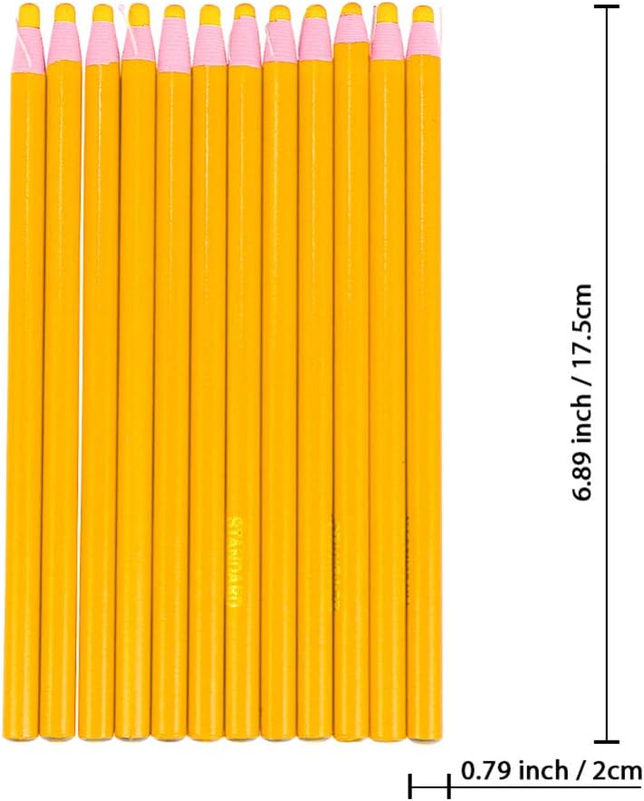 woobles Wax Pencil Peel- Off China Markers Set Tailors Chalk Pencil Crayon Sewing Embroidery Pen Invisable Leather Fabric Marker for Sewing Quilting Stitching Yellow China Markers Yellow - Image 2