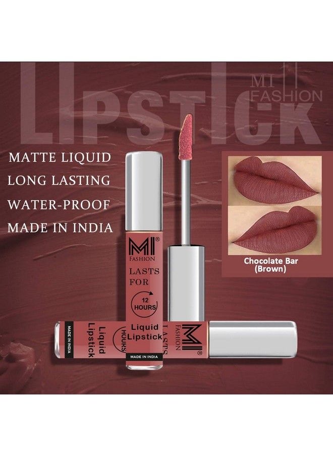 MI FASHION Liquid Lipsticks Combo Set Matte Dark Brown Lipsticks Red Brown Lipstick Nude Matte Lipstick Set Of 3 Pcs  - Image 4