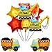 DYT Construction Foil Balloons Excavator Balloon with18inch Star Mylar Balloons for Boys Construction Themed Birthday Party Supplies DIY Construction Vehicle Party Decorations - Image 2